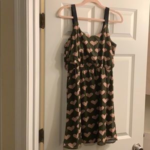 Green and pink heart dress